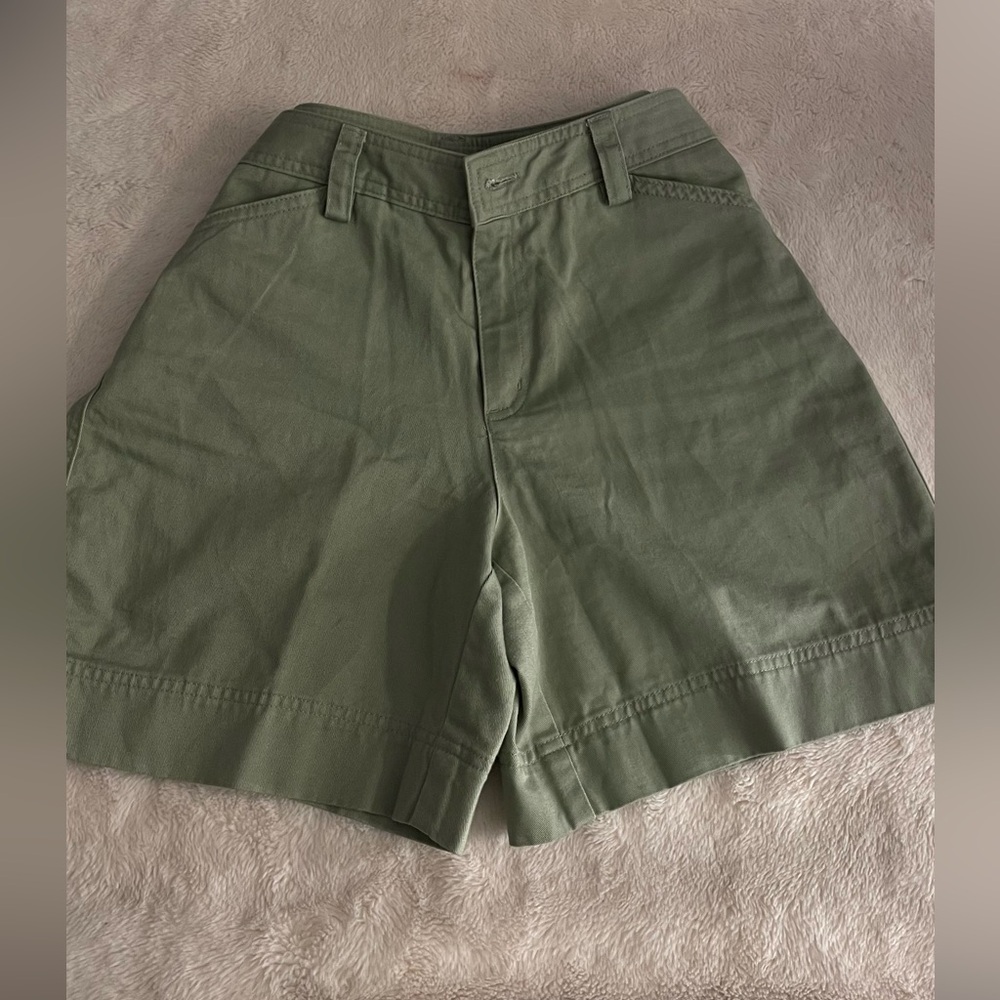 Rafaella Green Bermuda Shorts Classic Cotton Blend
